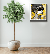 Abstract line luminosity art on wrapped canvas for modern interiors